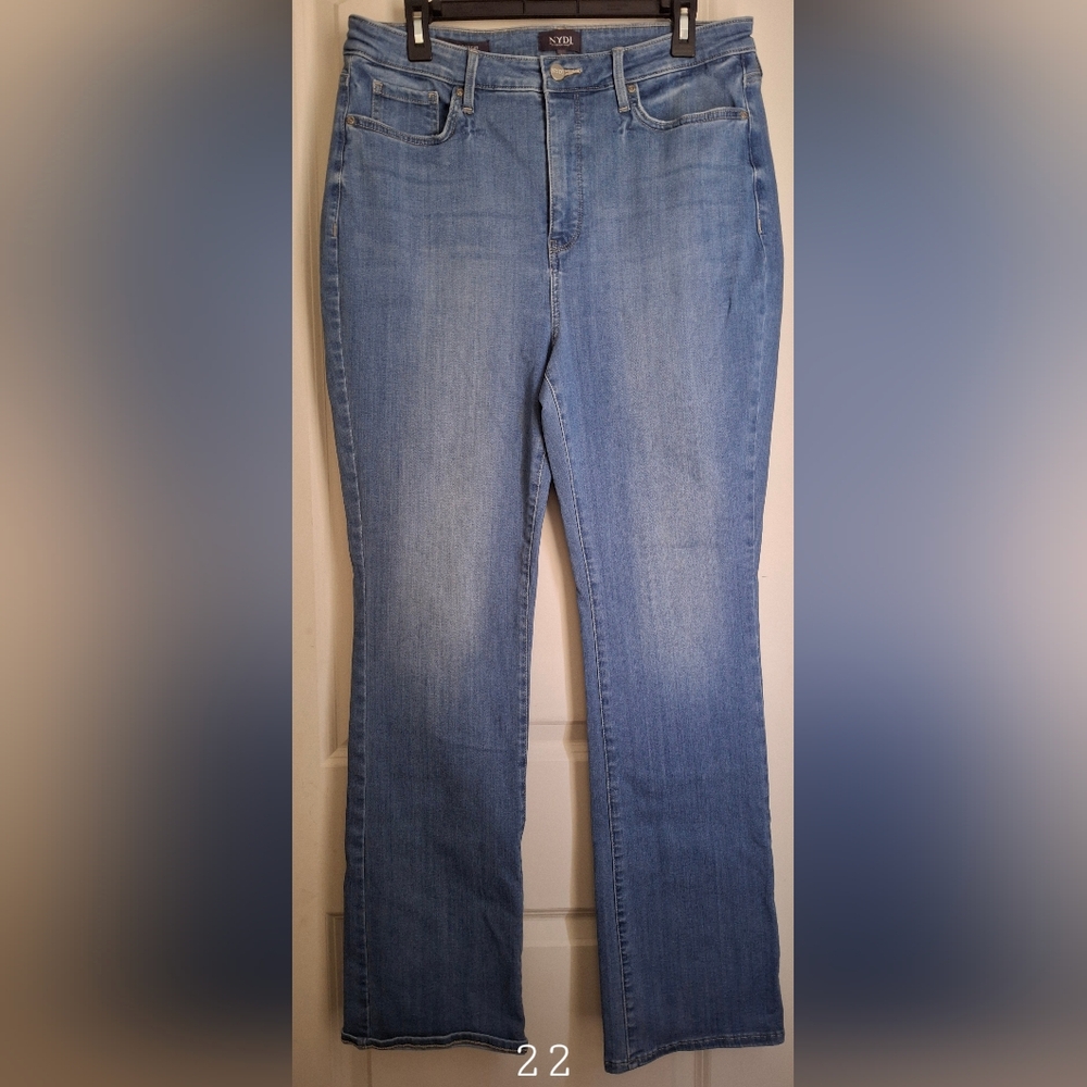 NYDJ Women's Bootcut Blue Jeans Sz 14‎ Westeen Bohemian Bohem Bell Hippie Casual